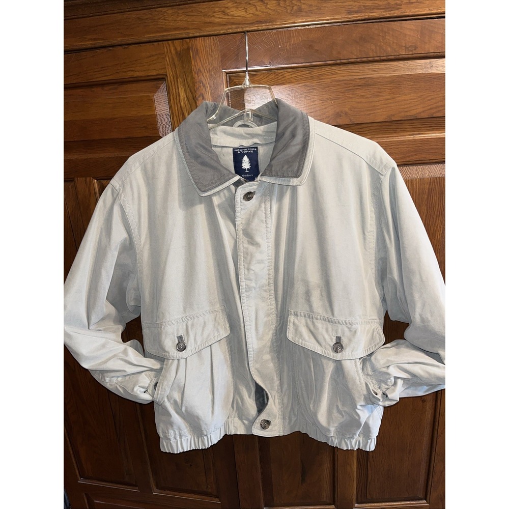 Roundtree And York men's Sz XL Khaki/Gray‎ Removable Lining Jacket Coat Full Zip